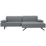 ECKSOFA in Flachgewebe Hellgrau  - Anthrazit/Hellgrau, Design, Textil/Metall (280/165cm) - Ambiente