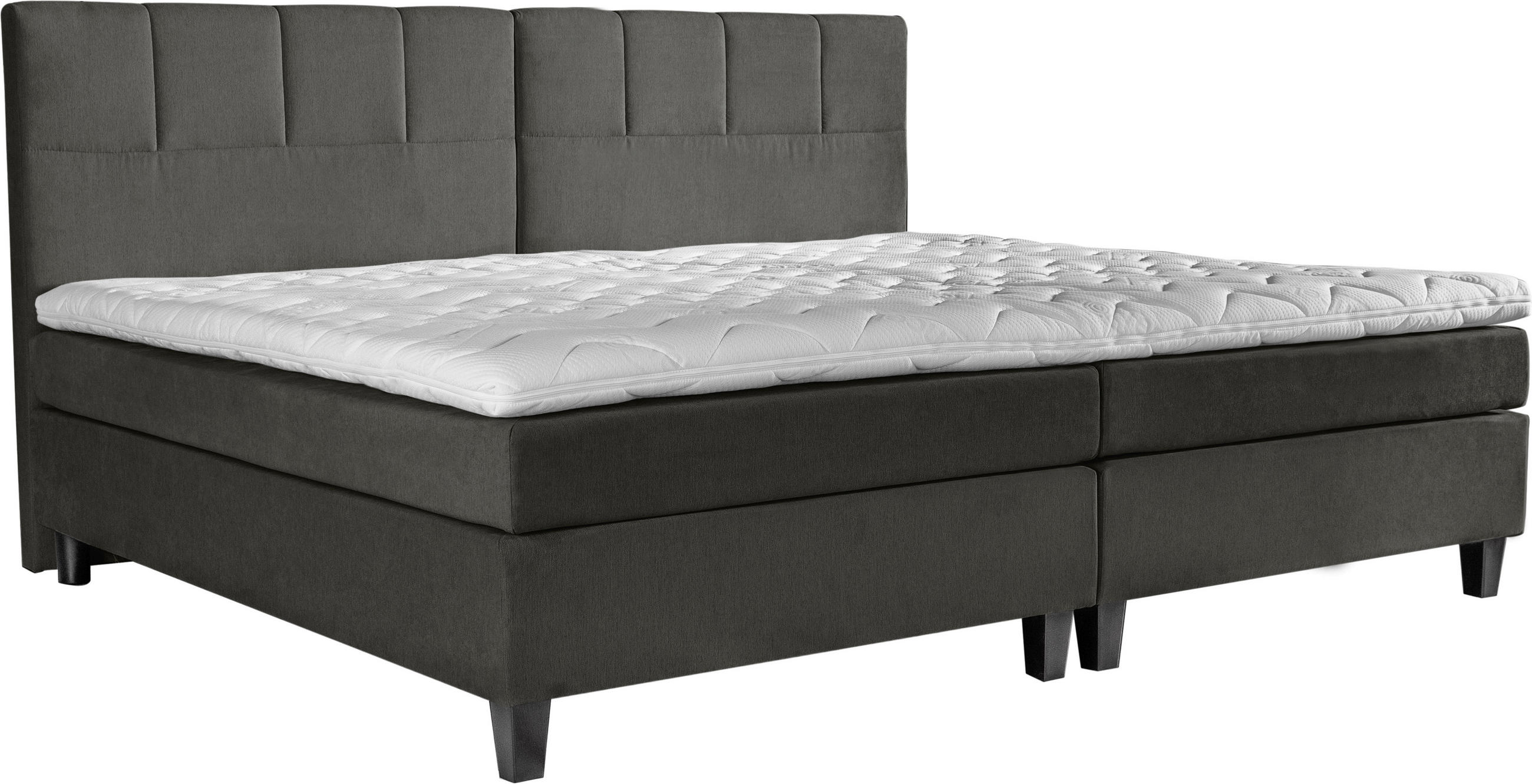 BOXSPRINGBETT 240/200 cm  in Dunkelgrau  - Wengefarben/Dunkelgrau, Trend, Holz/Textil (240/200cm) - Esposa