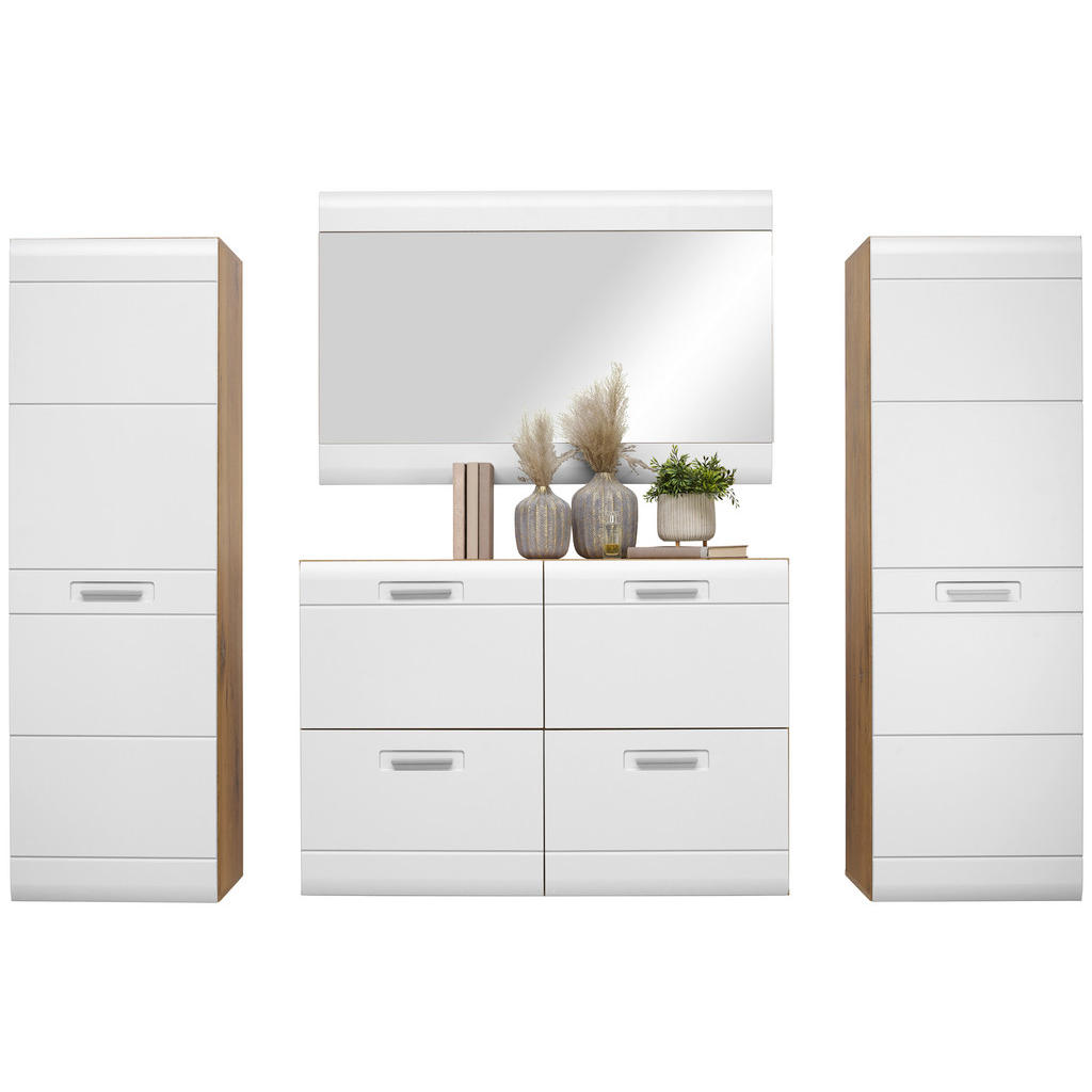 Garderoben-set Auris Weiß/eiche Dekor 4--Teilig.