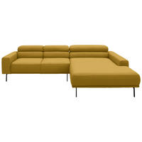 ECKSOFA Cord Goldfarben  - Goldfarben/Schwarz, Design, Textil/Metall (293/215-217cm) - Schöner Wohnen