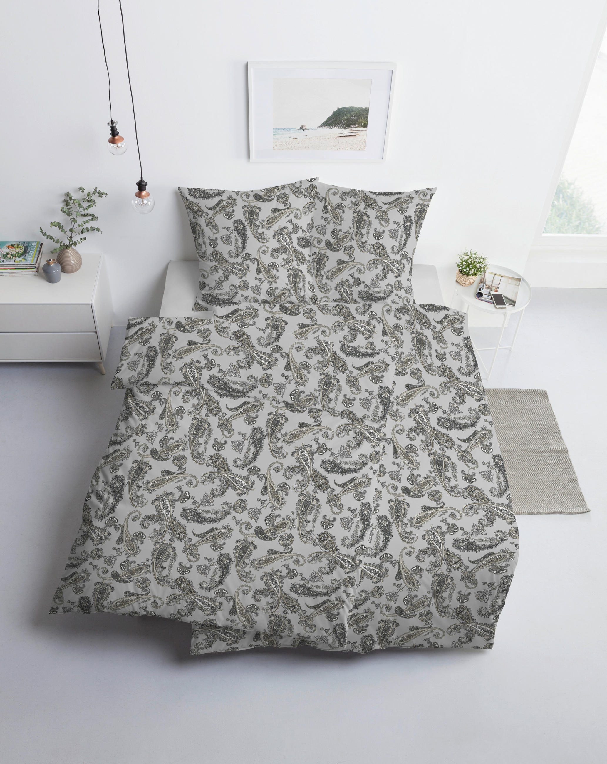 BETTWÄSCHE 135/200 cm Atelier Interlock-Jersey  - Platinfarben, Design, Textil (135/200cm) - Estella