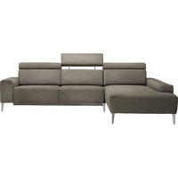 ECKSOFA Schlammfarben Chenille  - Schlammfarben/Alufarben, Design, Textil (288/205cm) - Sedda