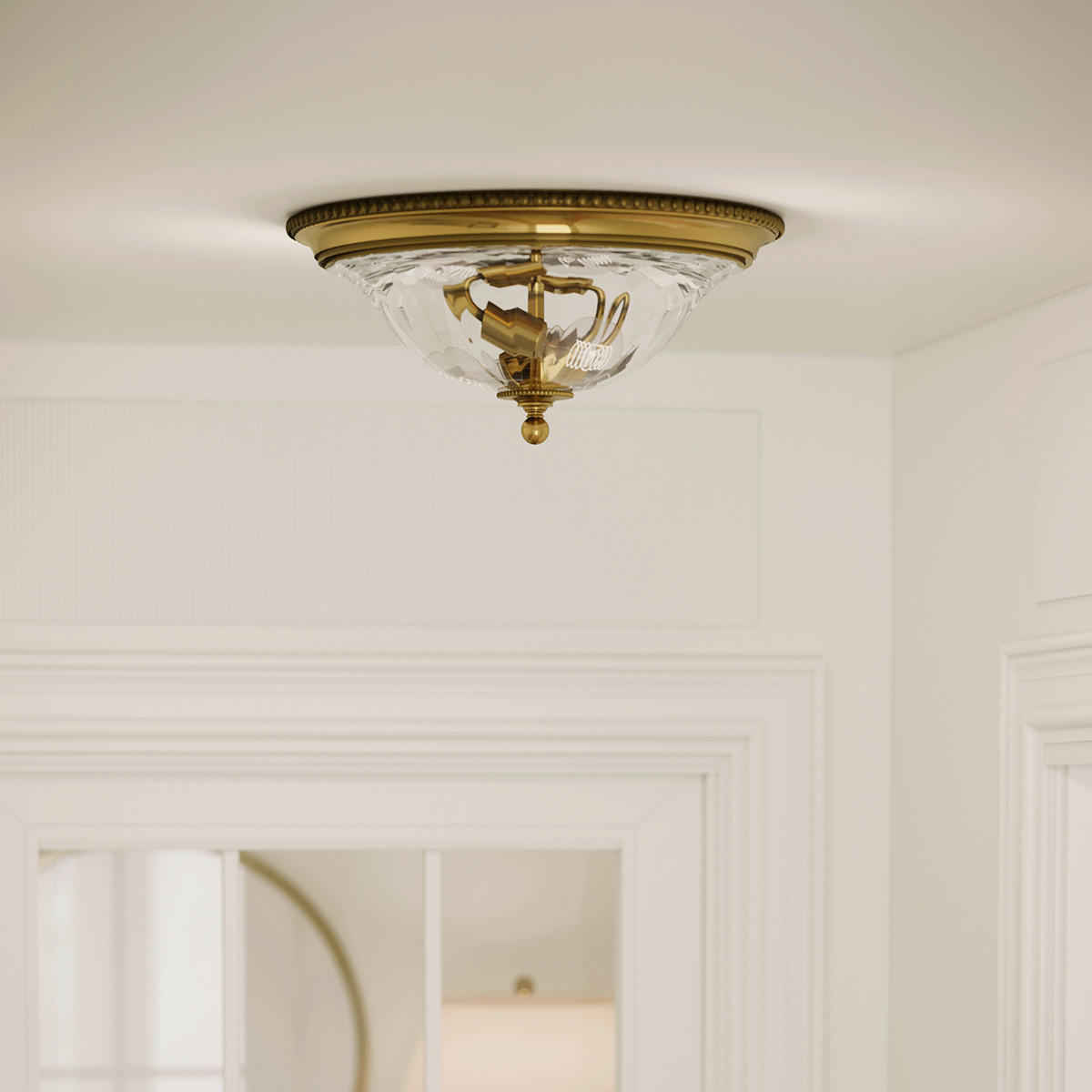 DECKENLEUCHTE  41.1/18.6 cm    - Messingfarben, LIFESTYLE, Glas/Metall (41.1/18.6cm) - Elstead Lighting