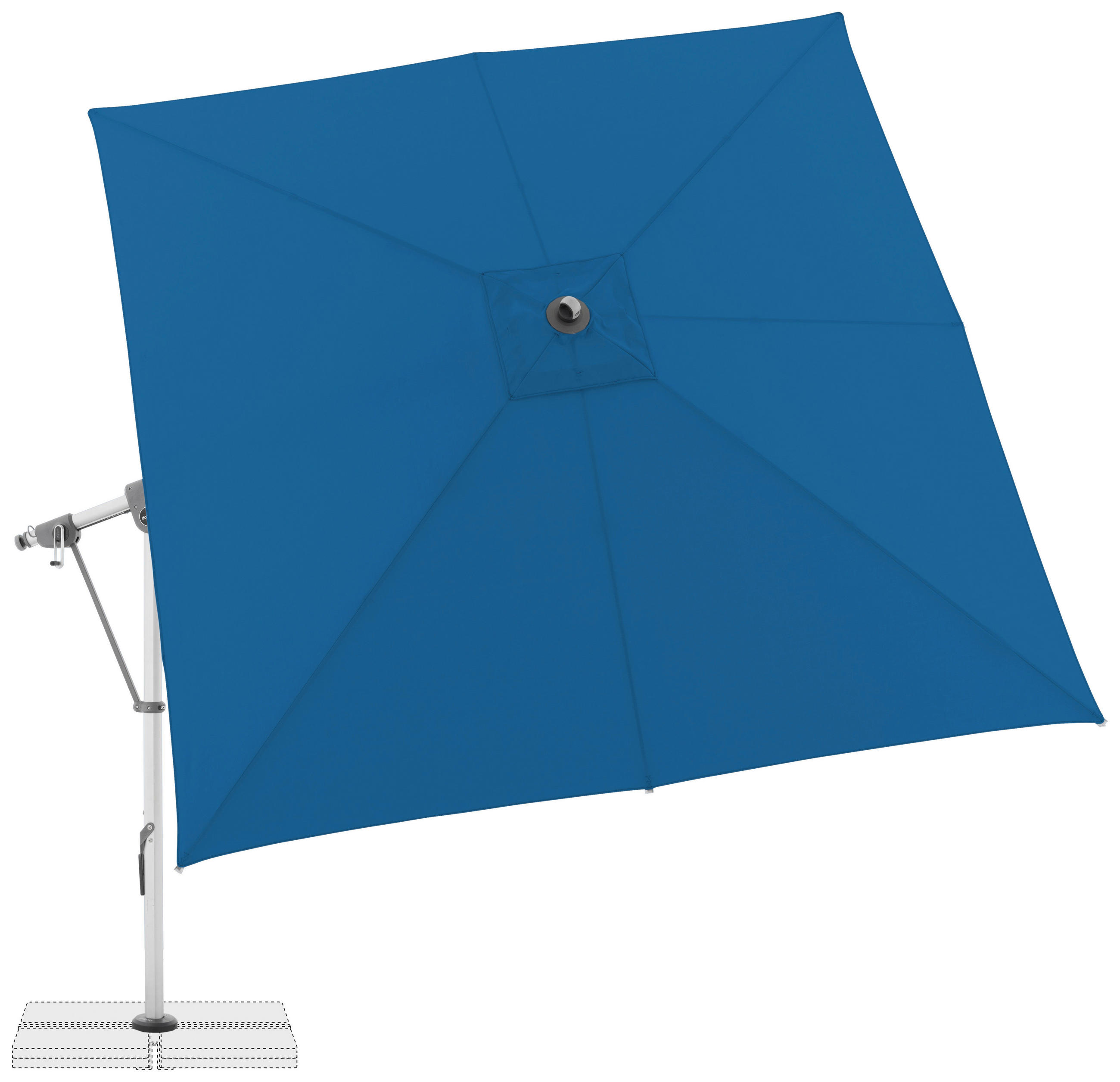 AMPELSCHIRM 300x300 cm  - Hellgrau/Hellblau, Basics, Textil/Metall (300/300cm) - Doppler