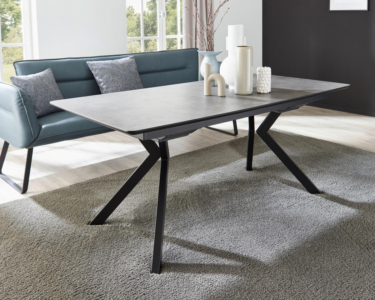 ESSTISCH Schwarz, Dunkelgrau  - Dunkelgrau/Schwarz, Design, Kunststoff/Metall (180/90/76cm) - Dieter Knoll