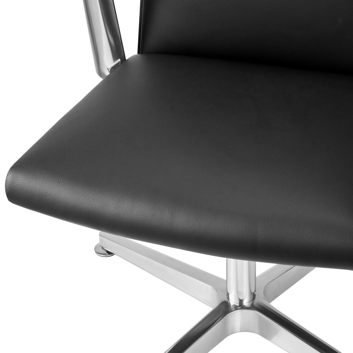 BESUCHERSTUHL  in Schwarz  - Silberfarben/Schwarz, MODERN, Kunststoff/Metall (65/93/62cm) - MID.YOU