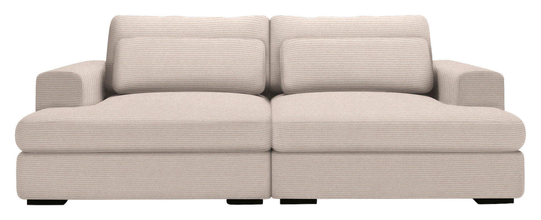 BIGSOFA in Cord Beige  - Beige/Schwarz, Design, Textil (223/80/158cm) - Lomoco