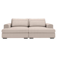 BIGSOFA in Cord Beige  - Beige/Schwarz, Design, Textil (223/80/158cm) - Lomoco