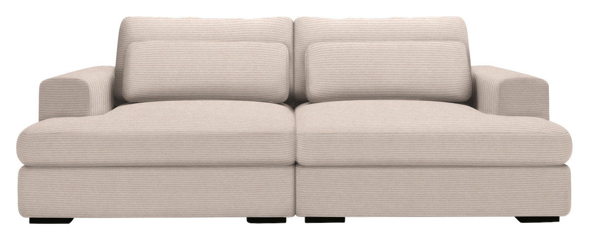 BIGSOFA in Cord Beige  - Beige/Schwarz, Design, Textil (223/80/158cm) - Lomoco