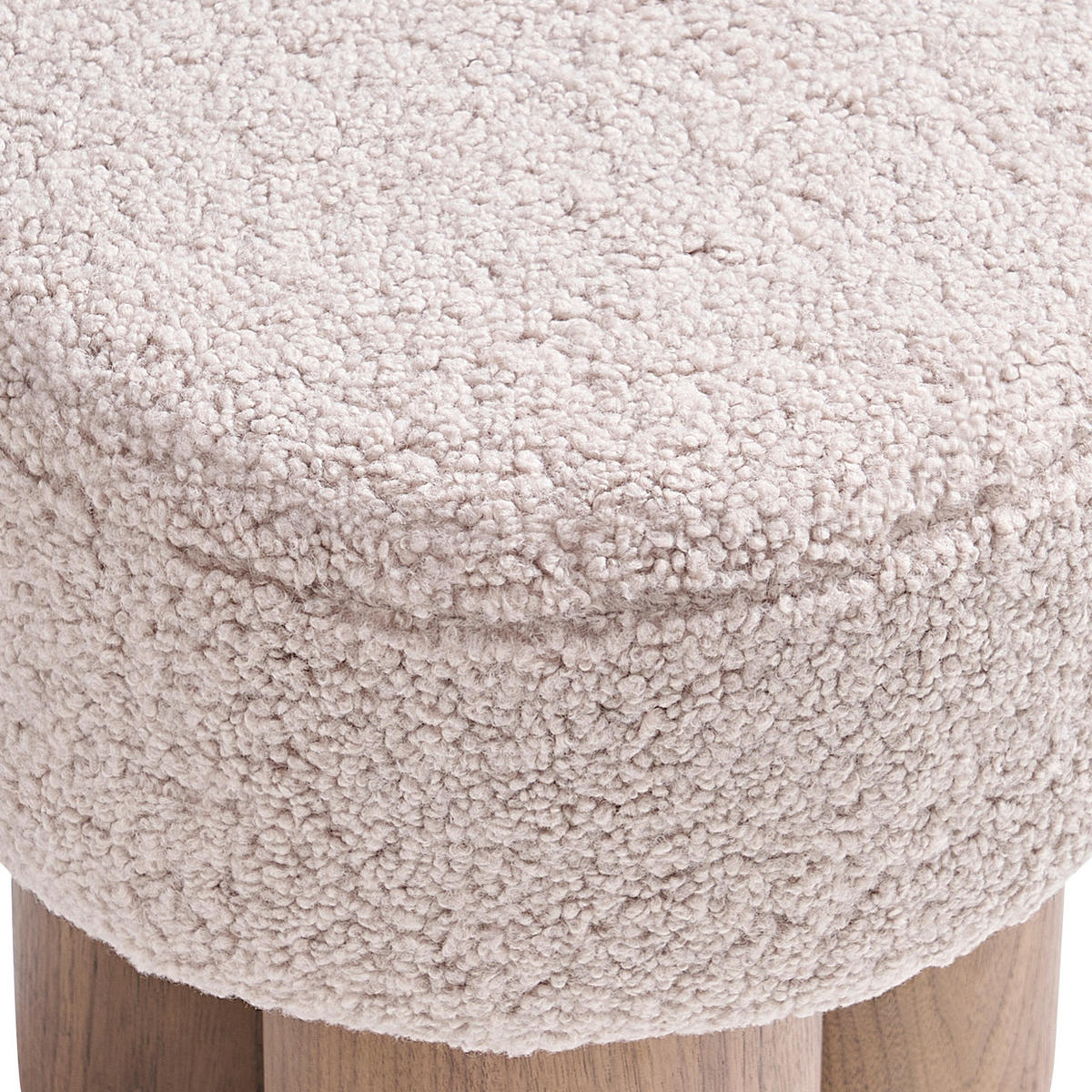 HOCKER Teddystoff Braun, Walnussfarben  - Walnussfarben/Braun, MODERN, Textil (50/49/50cm) - Livetastic