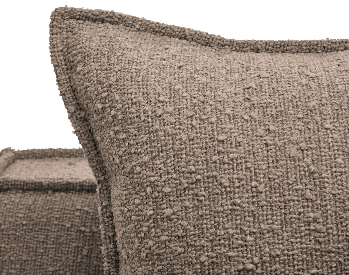 SESSEL Bouclé Braun    - Schwarz/Braun, Trend, Kunststoff/Textil (129/92/105cm) - Livetastic