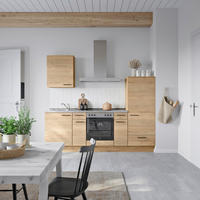 KÜCHENBLOCK 240 cm   in Eichefarben, Schieferfarben  - Schieferfarben/Eichefarben, MODERN, Holzwerkstoff/Metall (240cm) - Nobilia