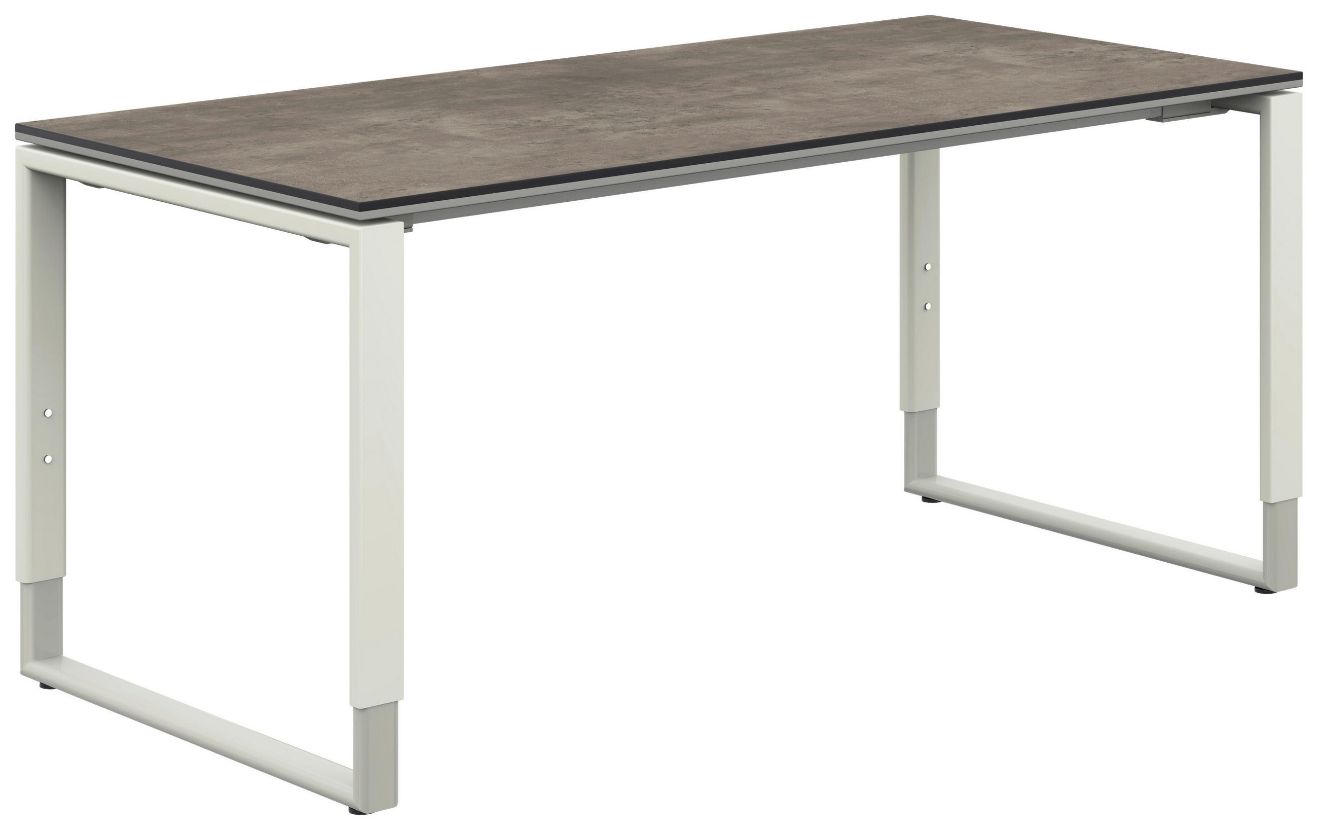 SCHREIBTISCH 160/80/68-82 cm  in Graphitfarben, Weiß  - Graphitfarben/Weiß, Design, Holzwerkstoff/Metall (160/80/68-82cm) - Moderano