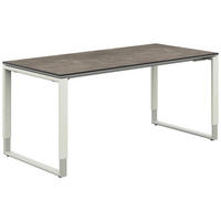 SCHREIBTISCH 160/80/68-82 cm  in Graphitfarben, Weiß  - Graphitfarben/Weiß, Design, Holzwerkstoff/Metall (160/80/68-82cm) - Moderano