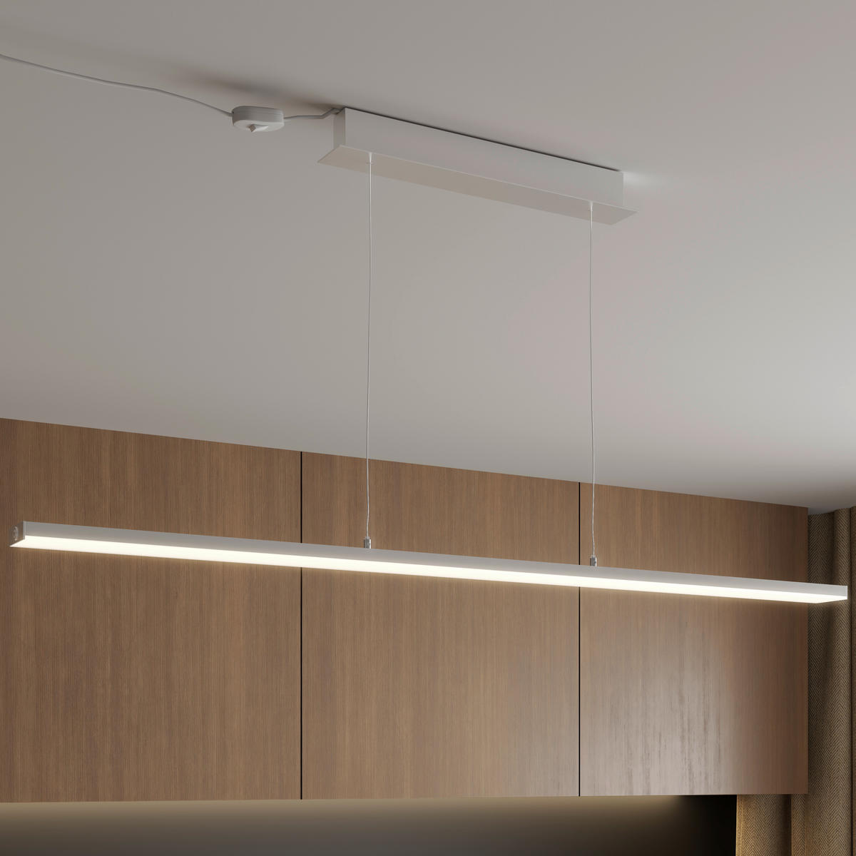 ZÁVĚSNÉ LED SVÍTIDLO, 115/13/200 cm  - barvy hliníku, Basics, kov/plast (115/13/200cm) - Novel