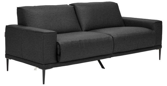 2,5-SITZER in Leder Schwarz - Schwarz, Design, Leder/Metall (200/102/92cm) - Johann Jakob