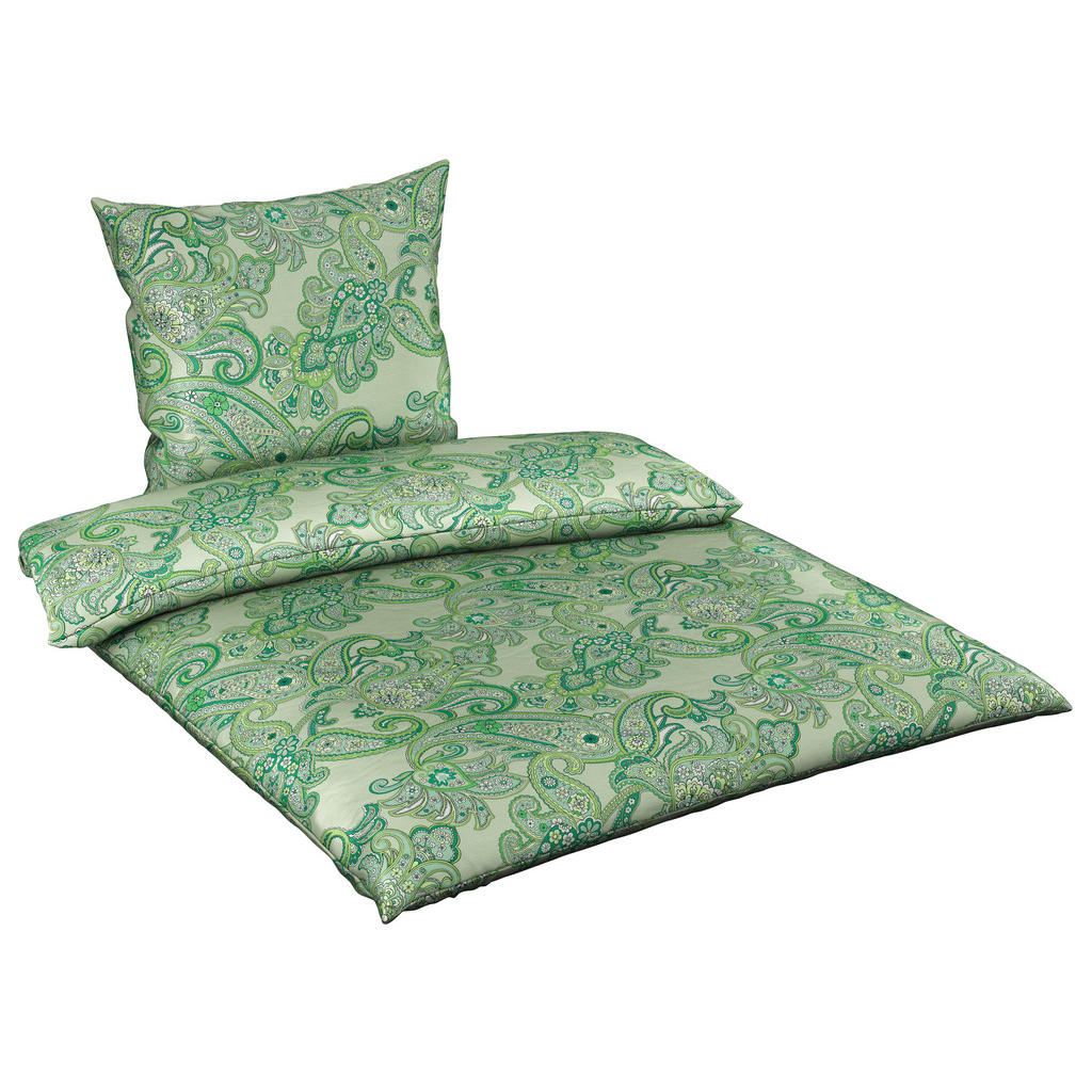 Thumbnail - Novel Bettwäsche, Grün, Textil, 155x220 cm, pflegeleicht, Schlaftextilien, Bettwäsche, Bettwäsche, Satin-Bettwäsche
