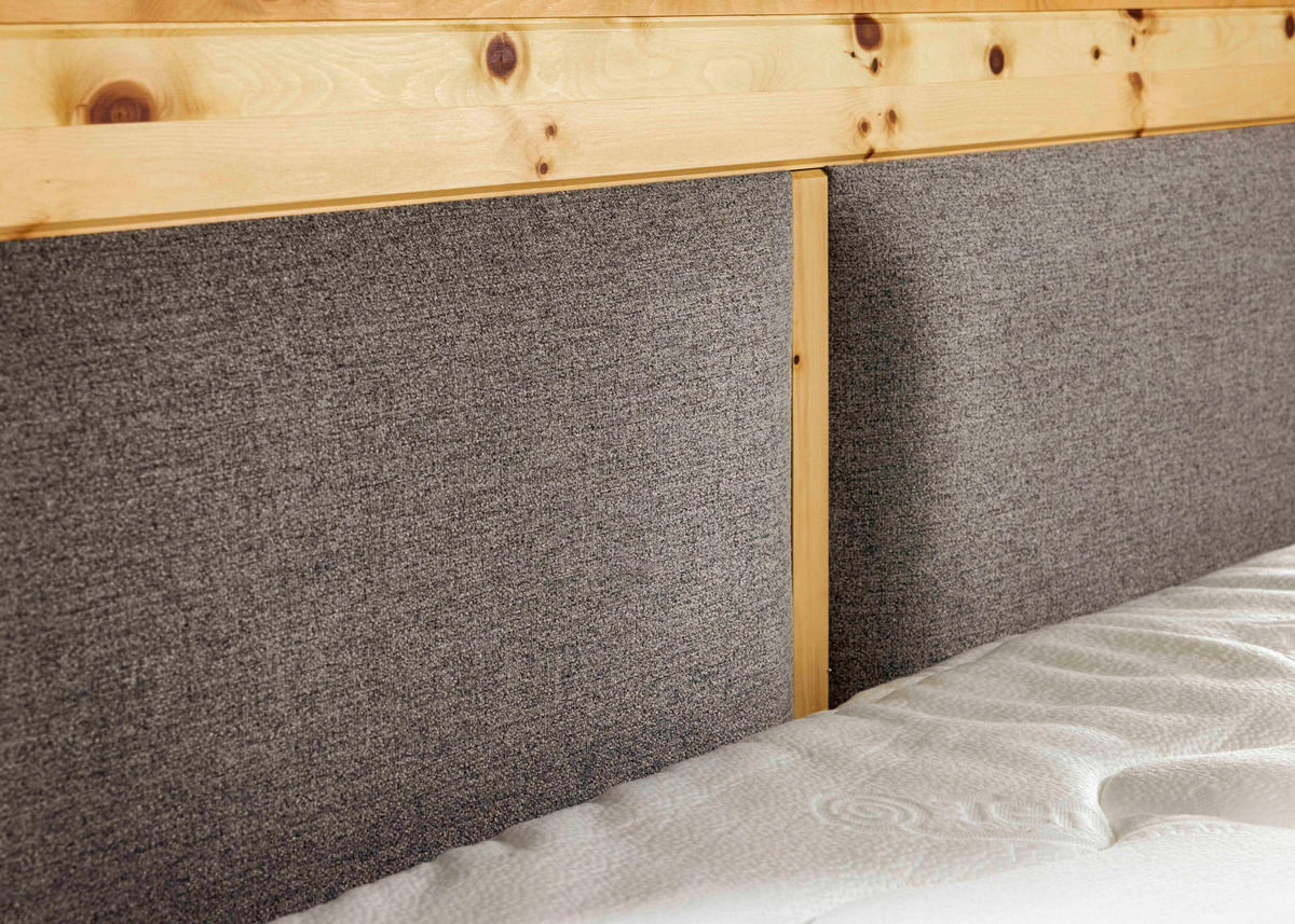 BOXSPRINGBETT 160/200 cm  in Zirbelkieferfarben, Hellgrau  - Zirbelkieferfarben/Hellgrau, Natur, Holz/Textil (160/200cm) - Linea Natura