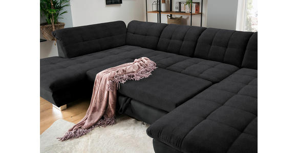 WOHNLANDSCHAFT in Mikrofaser Graphitfarben - Chromfarben/Graphitfarben, Design, Kunststoff/Textil (211/350/204cm) - Xora