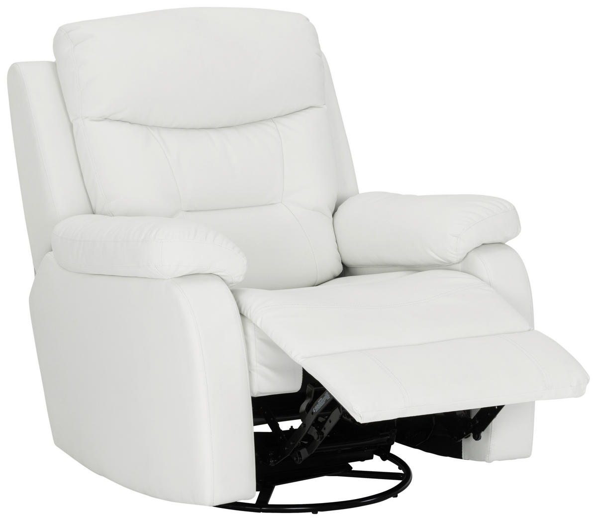 RELAXSESSEL Lederlook    - Schwarz/Weiß, KONVENTIONELL, Textil/Metall (90/102/76/101/163cm) - Livetastic