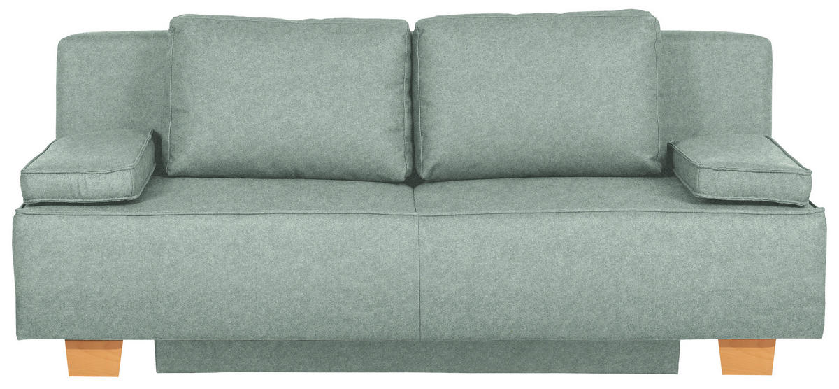 ZOFA S POSTELJNO FUNKCIJO,  sivomodra les, tekstil  - modra/sivomodra, Moderno, tekstil/les (200/89/96cm) - Novel