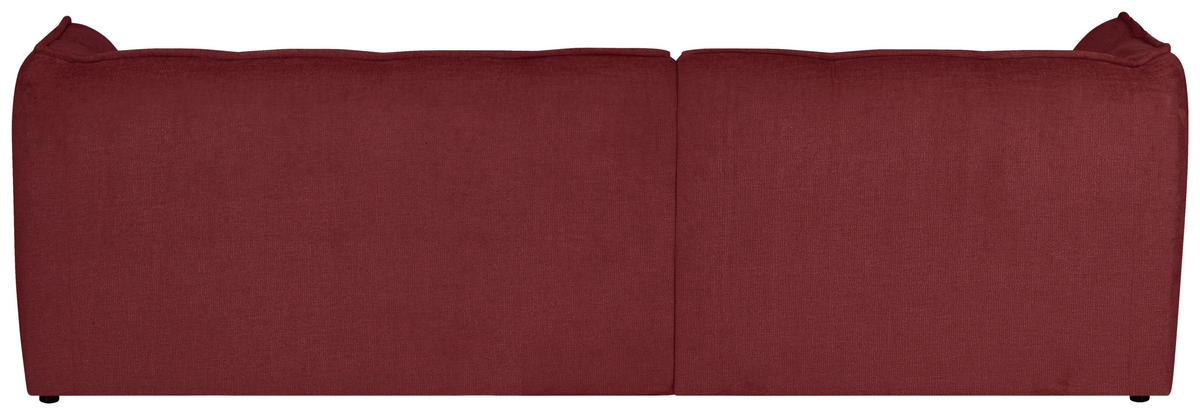 ECKSOFA LIVOLI in Chenille Bordeaux  218/230 cm  - Bordeaux/Schwarz, Design, Textil (218/230cm) - MID.YOU