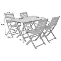 GARTENTISCHGRUPPE Akaziemassiv  - Akaziefarben, MODERN, Holz (120cm) - Ambia Garden