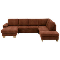 WOHNLANDSCHAFT in Velours Kupferfarben  - Eichefarben/Kupferfarben, Konventionell, Holz/Textil (167/316/235cm) - Beldomo System