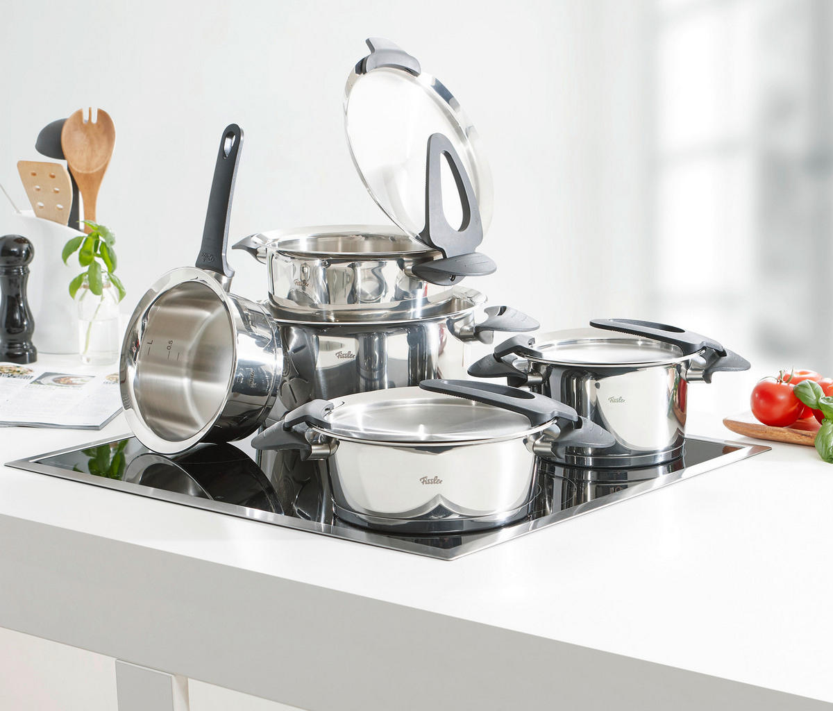 KOCHTOPFSET Intensa 5-teilig  - Silberfarben, Basics, Metall - Fissler