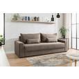 SCHLAFSOFA in Cord Taupe  - Taupe/Schwarz, KONVENTIONELL, Kunststoff/Textil (233/92/108cm) - Carryhome