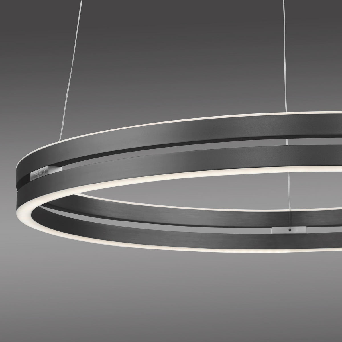 LED-HÄNGELEUCHTE Pure-Loop 70.1/70.1/40-350 cm  - Grau, Design, Kunststoff/Metall (70.1/70.1/40-350cm) - Neuhaus PURE