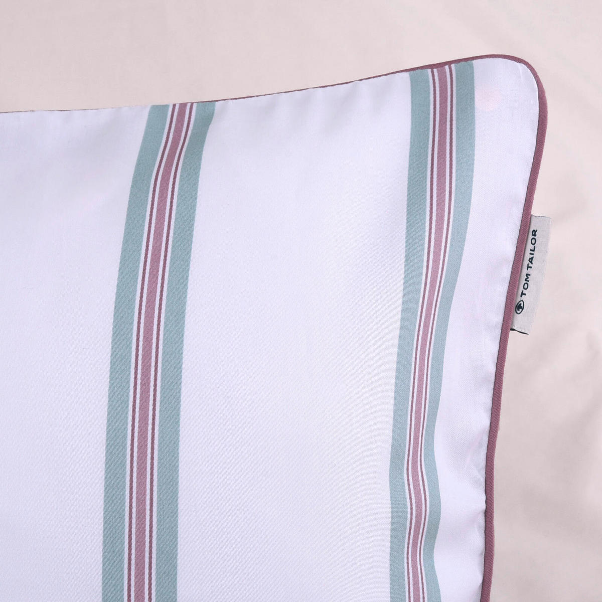 WENDEBETTWÄSCHE Satin 155/220 cm  - Weiß/Hellgrün, Basics, Textil (155/220cm) - Tom Tailor