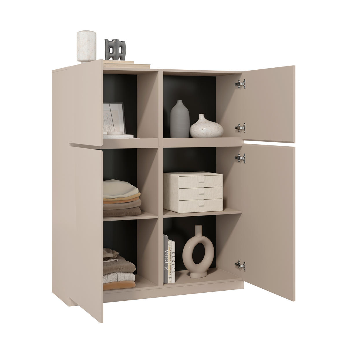 HIGHBOARD Bern  in 119,5/143/40 cm  - Beige, Design, Holzwerkstoff (119,5/143/40cm) - MID.YOU