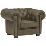 CHESTERFIELD-SESSEL - Wengefarben/Schlammfarben, LIFESTYLE, Holz/Textil (115/76,5/96cm) - Landscape