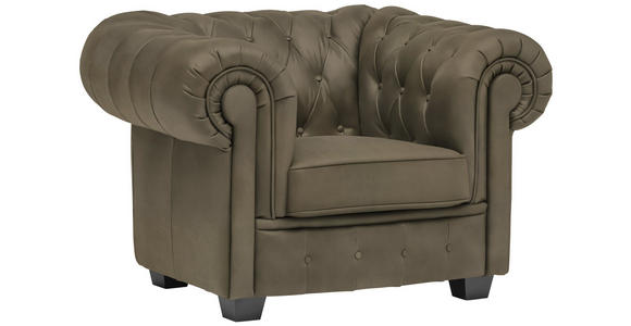 CHESTERFIELD-SESSEL - Wengefarben/Schlammfarben, LIFESTYLE, Holz/Textil (115/76,5/96cm) - Landscape