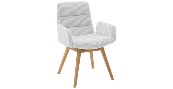 ARMLEHNSTUHL in Cord - Creme/Naturfarben, Design, Holz/Textil (61/88/66cm) - Dieter Knoll