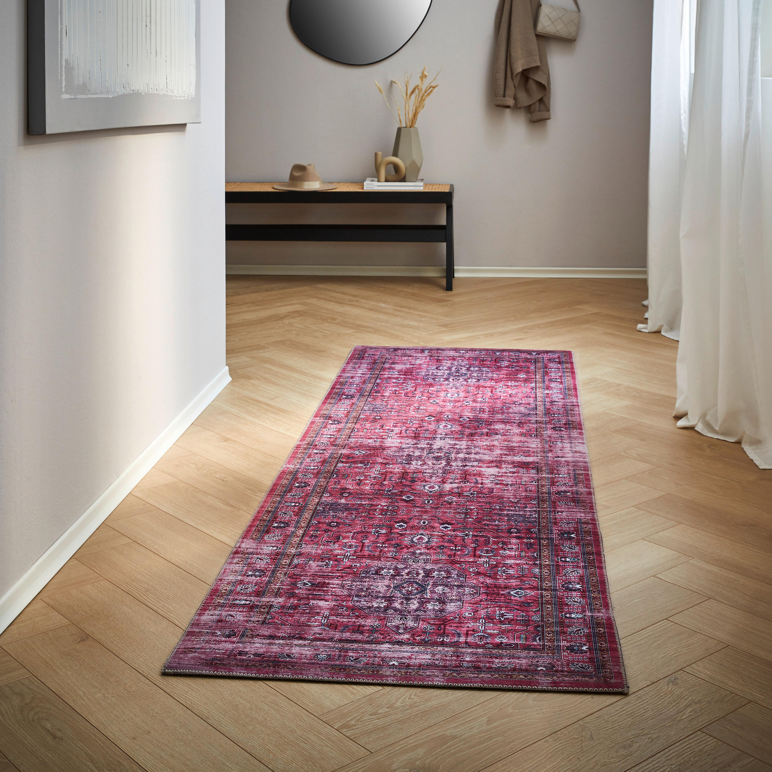 LÄUFER 80/250 cm  - Bordeaux, Trend, Textil (80/250cm) - Novel