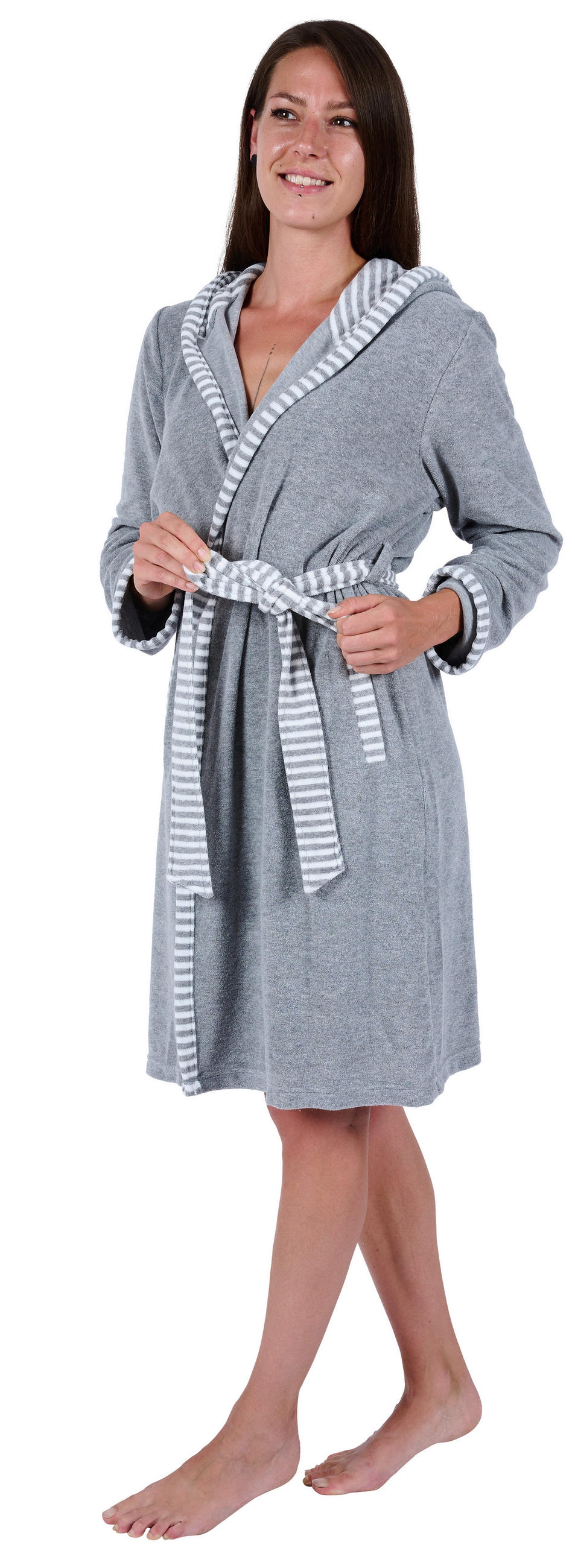 BADEMANTEL Juno XS Damen  - Grau, Basics, Textil (XSnull) - Vossen