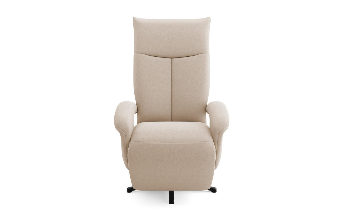 SESSEL in Flachgewebe Creme  - Creme/Schwarz, Konventionell, Textil/Metall (74/112/82cm) - Sit & More