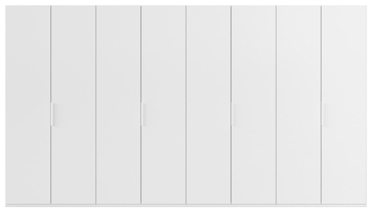 DREHTÜRENSCHRANK 400/223/61 cm,  in Weiß, 6-türig  - Weiß, Basics, Holzwerkstoff/Metall (400/223/61cm) - Novel