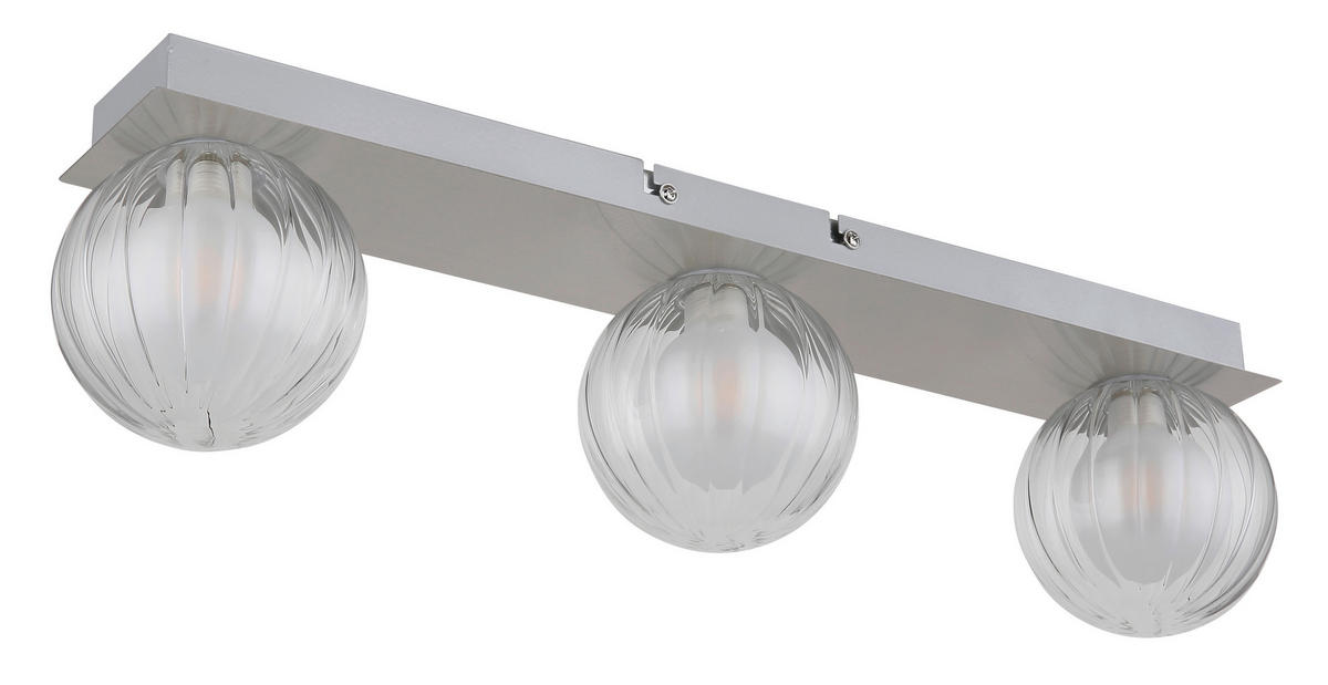 KUPAONSKA SVJETILJKA STROPNA  - prozirno, Konvencionalno, staklo/metal (50/10/12,5cm) - Globo