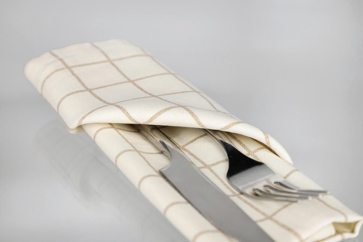 STOFFSERVIETTE 40/40 cm   - Sandfarben/Weiß, KONVENTIONELL, Textil (40/40cm) - Schöner Wohnen