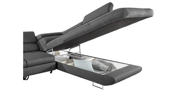 ECKSOFA  in Webstoff Dunkelgrau  280/235 cm  - Dunkelgrau, Design, Textil/Metall (280/235cm) - Hom`in