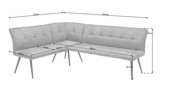 ECKBANK 170/210 cm Mikrofaser Braun, Schwarz   - Schwarz/Braun, Design, Textil/Metall (170/210cm) - Hom`in