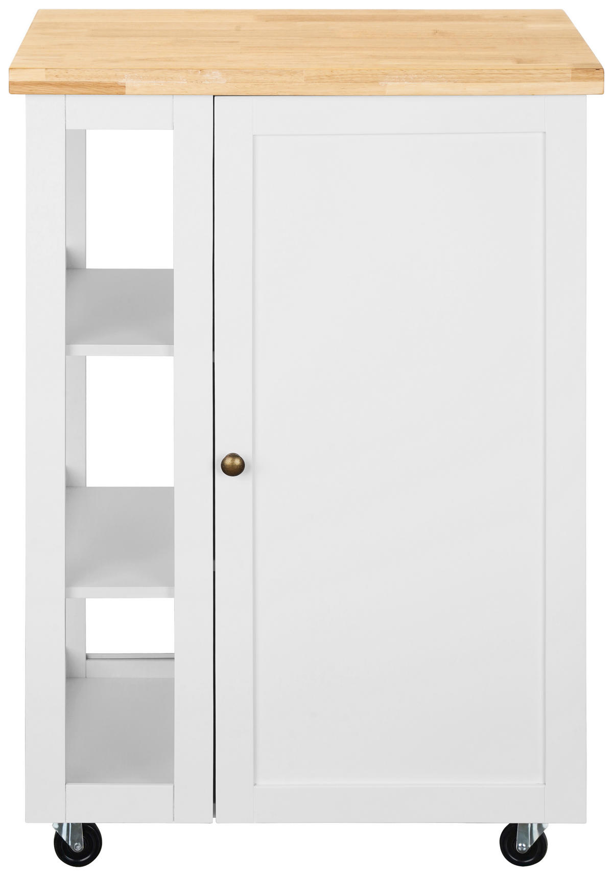 KÜCHENINSEL   in Naturfarben, Weiß  - Messingfarben/Weiß, Basics, Glas/Holz (60/90/40cm) - MID.YOU