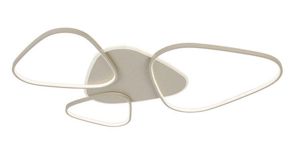 LED-DECKENLEUCHTE Alvia 102,5/72,5/5 cm  - Sandfarben, Design, Kunststoff/Metall (102,5/72,5/5cm) - Novel