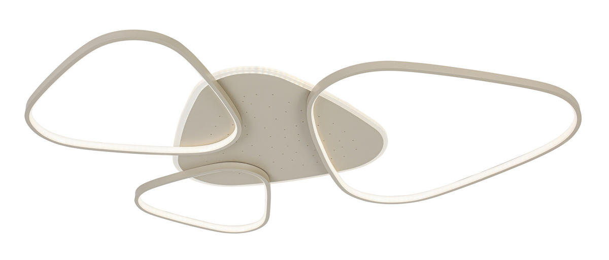 LED-DECKENLEUCHTE Alvia 102,5/72,5/5 cm  - Sandfarben, Design, Kunststoff/Metall (102,5/72,5/5cm) - Novel