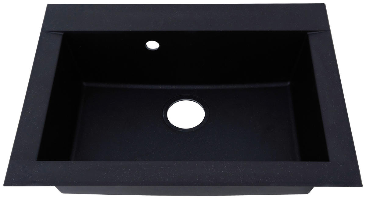 SPÜLE 1712OHIO66X50S  - Schwarz, Trend, Glas/Kunststoff (66/21/50cm) - Respekta