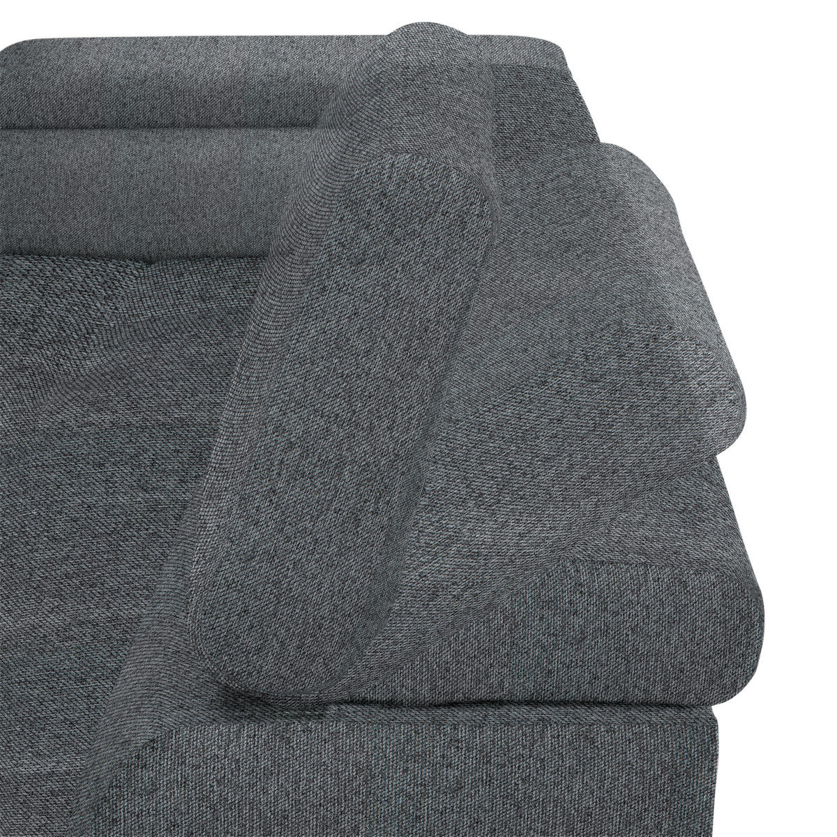 ECKSOFA in Webstoff Dunkelgrau  - Dunkelgrau/Schwarz, Design, Textil/Metall (177/270cm) - Welnova