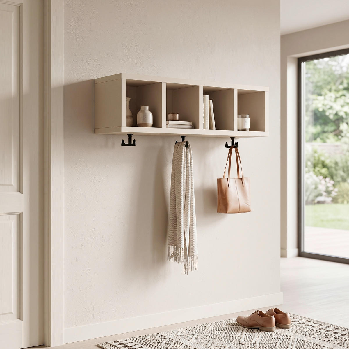 WANDREGAL  - Beige/Grau, Design, Holzwerkstoff (59,8/59/13,5cm) - MID.YOU